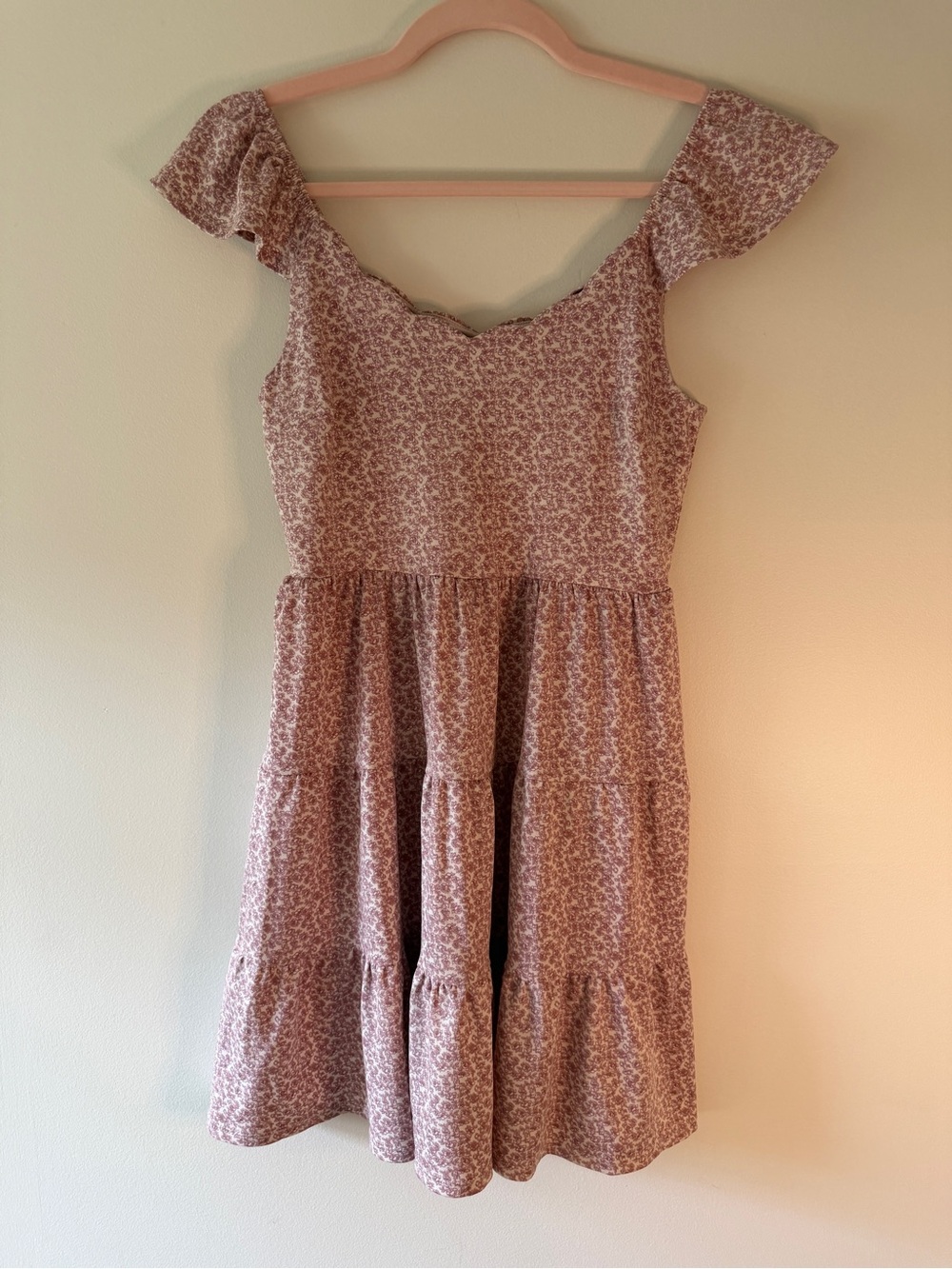 Monteau Dusty Rose Floral Tiered Sundress